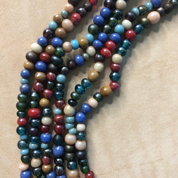 Vintage Multi/color, Multi Strand Bib Necklace - Picture 3 of 5